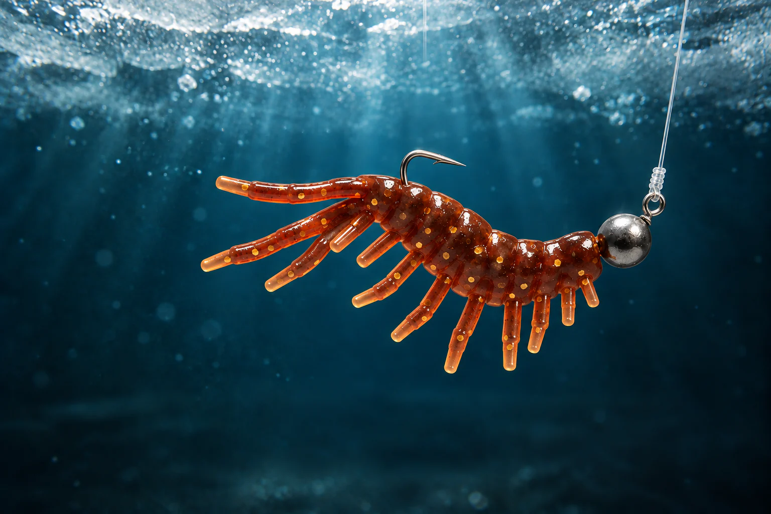 Gammarus на зимней мормышке со свободными ножками и хвостовыми элементами